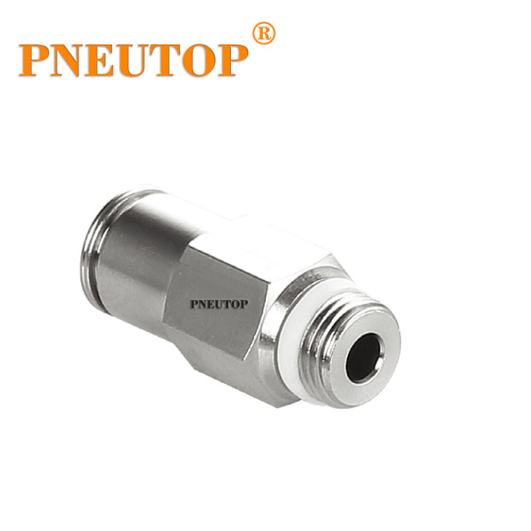 Male Straight Nickel Plated Brass Push In Fittings Mpc U Thread Pneutop